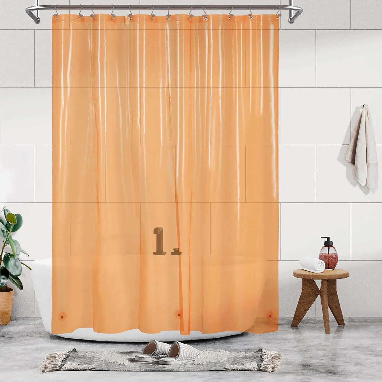 Barossa Design Plastic Shower Liner Clear - Premium PEVA Shower Curtain Liner with Rustproof Grommets and 3 Magnets, Waterproof Cute Lightweight Standard Size Shower Curtains for Bathroom - Clear