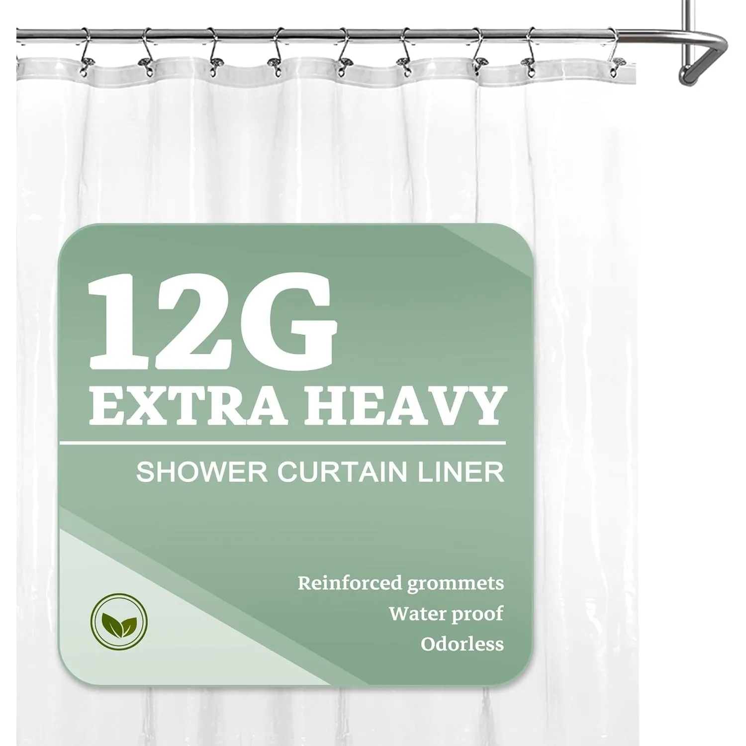 Barossa Design Plastic Shower Liner Clear - Premium PEVA Shower Curtain Liner with Rustproof Grommets and 3 Magnets, Waterproof Cute Lightweight Standard Size Shower Curtains for Bathroom - Clear