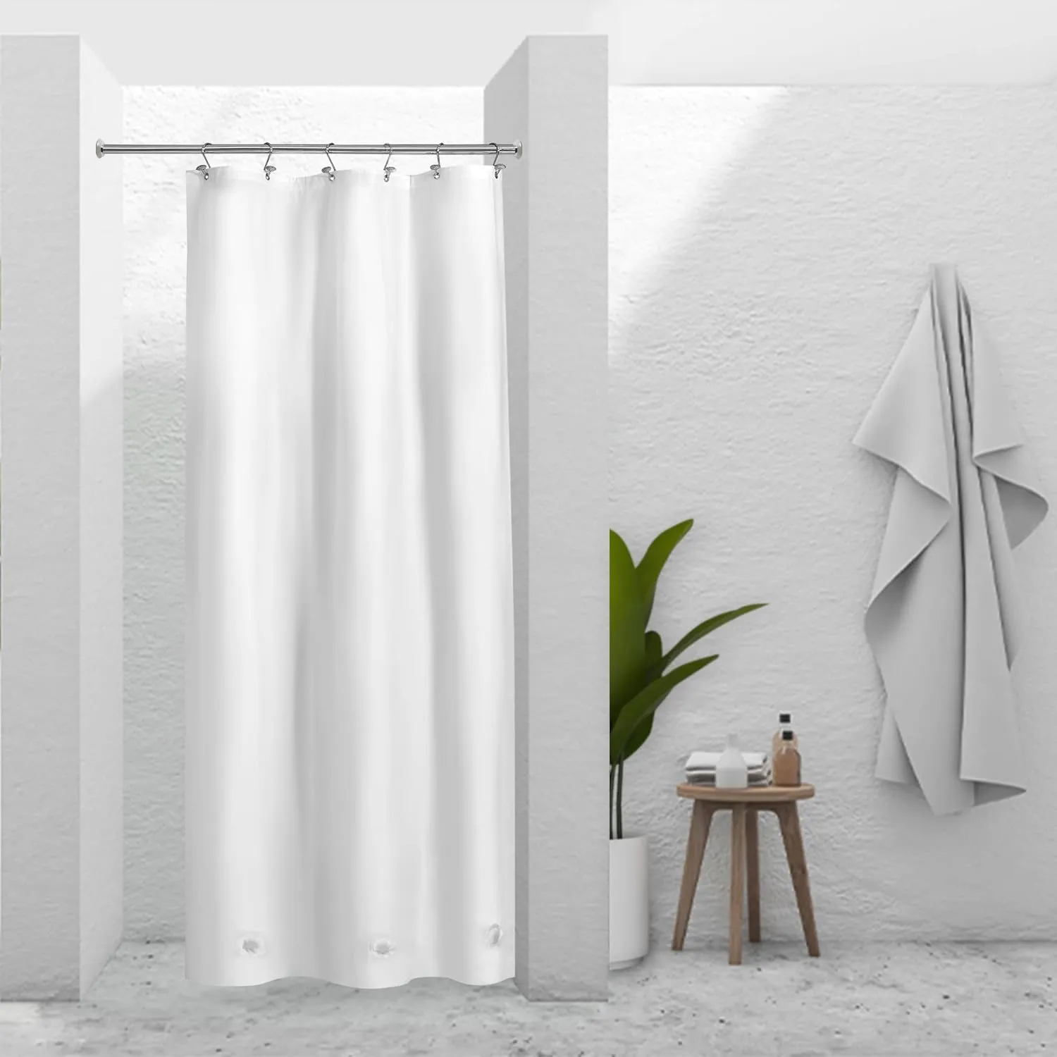 Barossa Design Plastic Shower Liner Clear - Premium PEVA Shower Curtain Liner with Rustproof Grommets and 3 Magnets, Waterproof Cute Lightweight Standard Size Shower Curtains for Bathroom - Clear