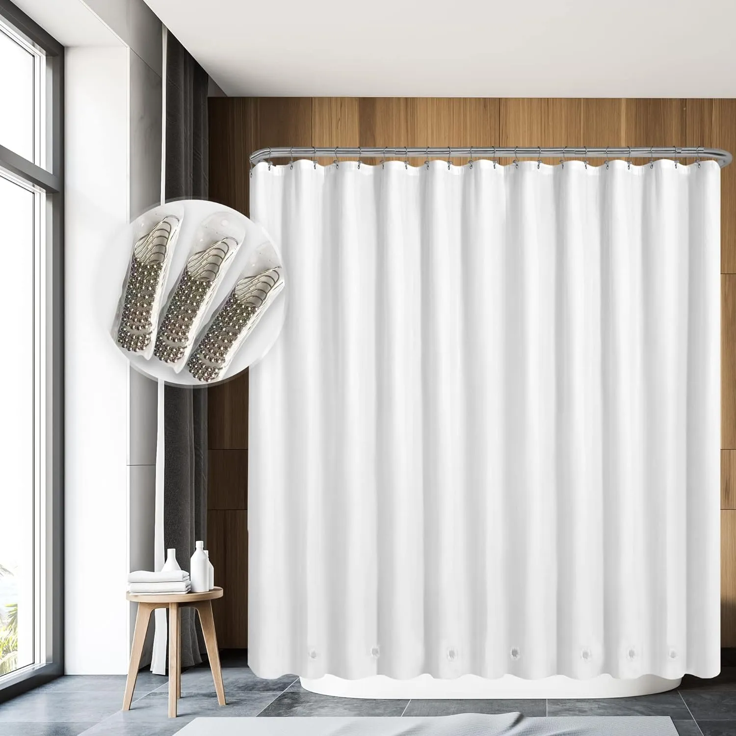 Barossa Design Plastic Shower Liner Clear - Premium PEVA Shower Curtain Liner with Rustproof Grommets and 3 Magnets, Waterproof Cute Lightweight Standard Size Shower Curtains for Bathroom - Clear