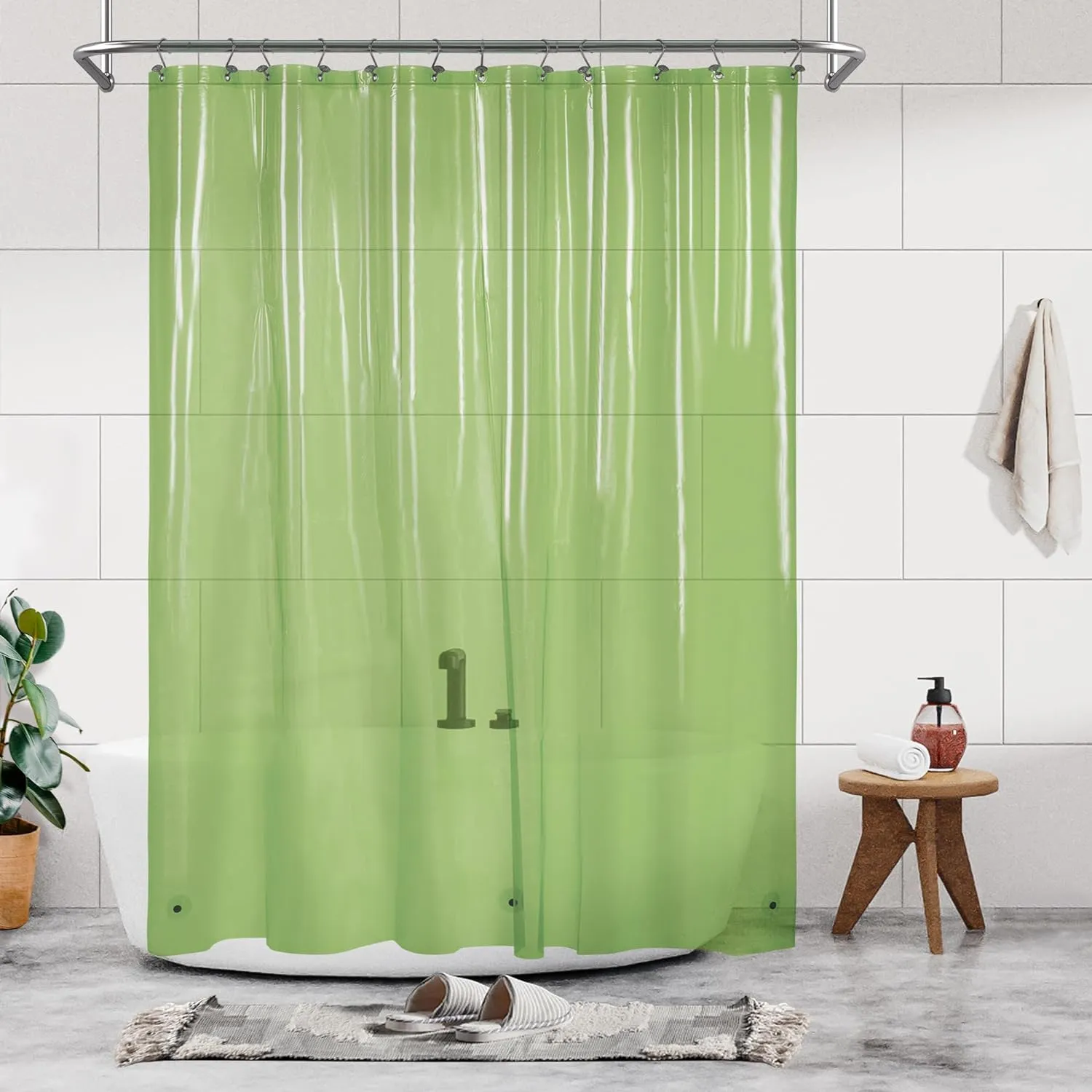 Barossa Design Plastic Shower Liner Clear - Premium PEVA Shower Curtain Liner with Rustproof Grommets and 3 Magnets, Waterproof Cute Lightweight Standard Size Shower Curtains for Bathroom - Clear
