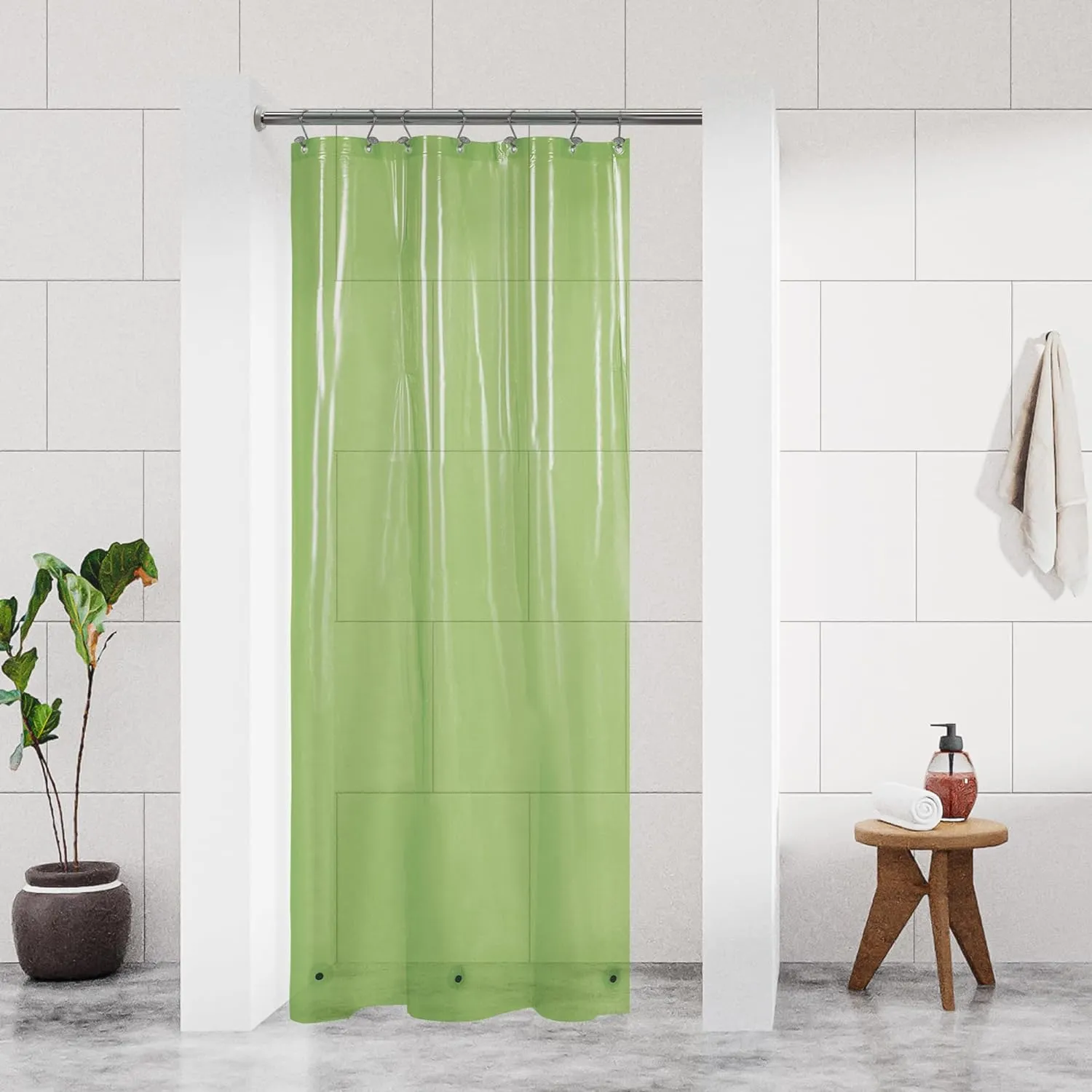 Barossa Design Plastic Shower Liner Clear - Premium PEVA Shower Curtain Liner with Rustproof Grommets and 3 Magnets, Waterproof Cute Lightweight Standard Size Shower Curtains for Bathroom - Clear