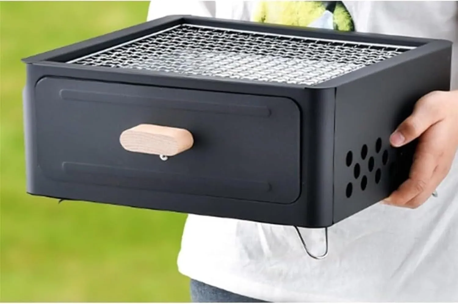 Bbq Grill Portable Charcoal Grill Tabletop Grill Barbecue Stove BBQ Grill For Camping Backyard Picnic(Black)