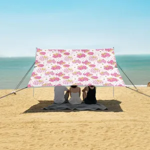 Beach Shade Tent with UPF50  UV Protection,Berries Strawberry Flowers Lightweight Camping Sun Shelter for Outdoor,Camping Trips, Fishing, Backyard,Picnics,Easy Set Up and Carry 9x10.5 FT
