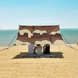 Beach Shade Tent with UPF50  UV Protection,Flowing Chocolate Ice Cream Lightweight Camping Sun Shelter for Outdoor,Camping Trips, Fishing, Backyard,Picnics,Easy Set Up and Carry 9x10.5 FT