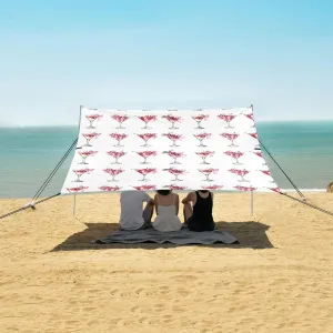 Beach Shade Tent with UPF50  UV Protection,Glasses with Cocktail and Cherries Lightweight Camping Sun Shelter for Outdoor,Camping Trips, Fishing, Backyard,Picnics,Easy Set Up and Carry 9x10.5 FT