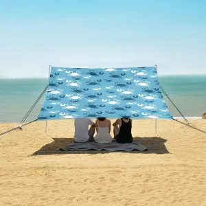 Beach Shade Tent with UPF50  UV Protection,Playful Sea Crab Pattern Lightweight Camping Sun Shelter for Outdoor,Camping Trips, Fishing, Backyard,Picnics,Easy Set Up and Carry 9x10.5 FT