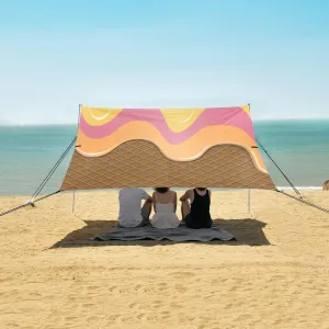Beach Shade Tent with UPF50  UV Protection,Realistic Liquid Ice Cream Melting Lightweight Camping Sun Shelter for Outdoor,Camping Trips, Fishing, Backyard,Picnics,Easy Set Up and Carry 9x10.5 FT