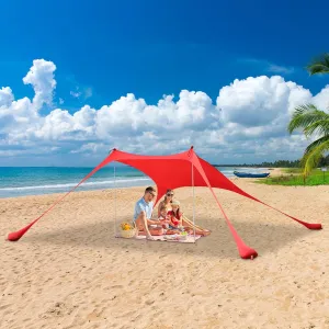 Beach Tent, Beach Stretch Outdoor Tent for Camping (Red)