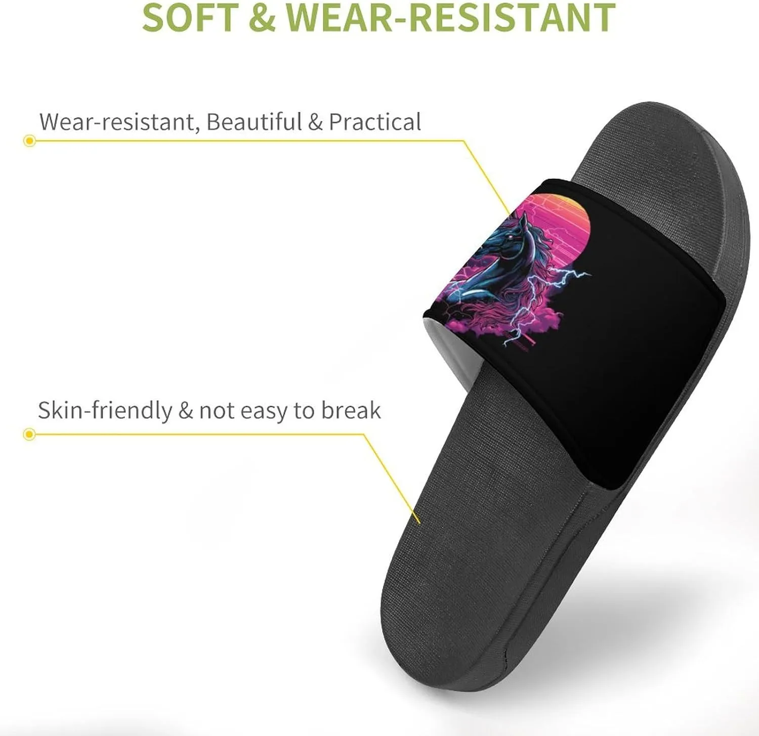 Beast Unicorm Thunder Shower Shoes Slippers PVC Non-Slip Home for Bathroom Beach Indoor Outdoor