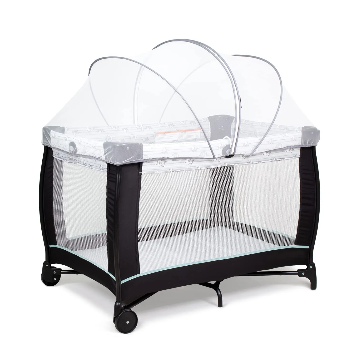 Beberoad Love Pack N Play Tent Cover Playpen Mosquito Net Cover with 2-Way Zipper for Travel Crib/Playard (White)