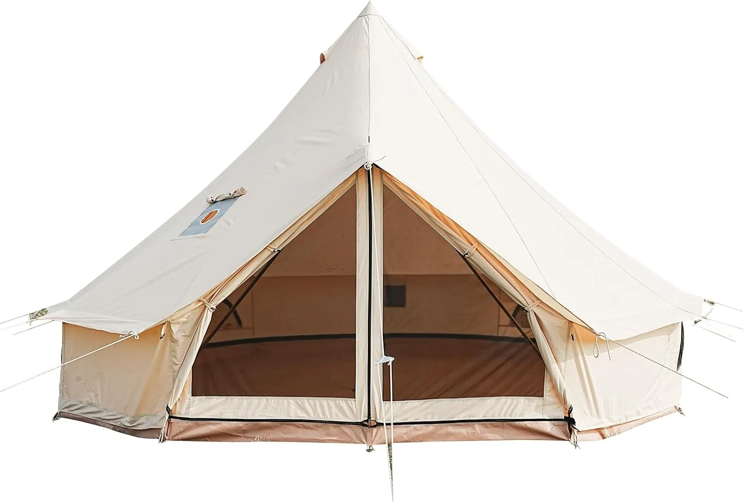 Bell Tent,4 Seasons Breathable 100% Cotton Canvas Yurt Tent - w/Stove Jack,Luxury Camping Tent Outdoor,Zipped Removable Floor