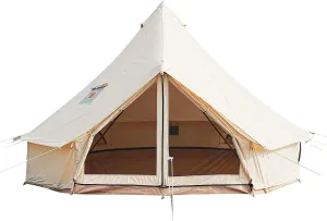 Bell Tent,4 Seasons Breathable 100% Cotton Canvas Yurt Tent - w/Stove Jack,Luxury Camping Tent Outdoor,Zipped Removable Floor