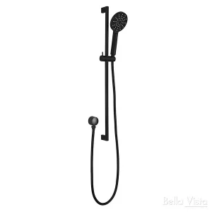 Bella Vista Shower Rail - Round Matte Black