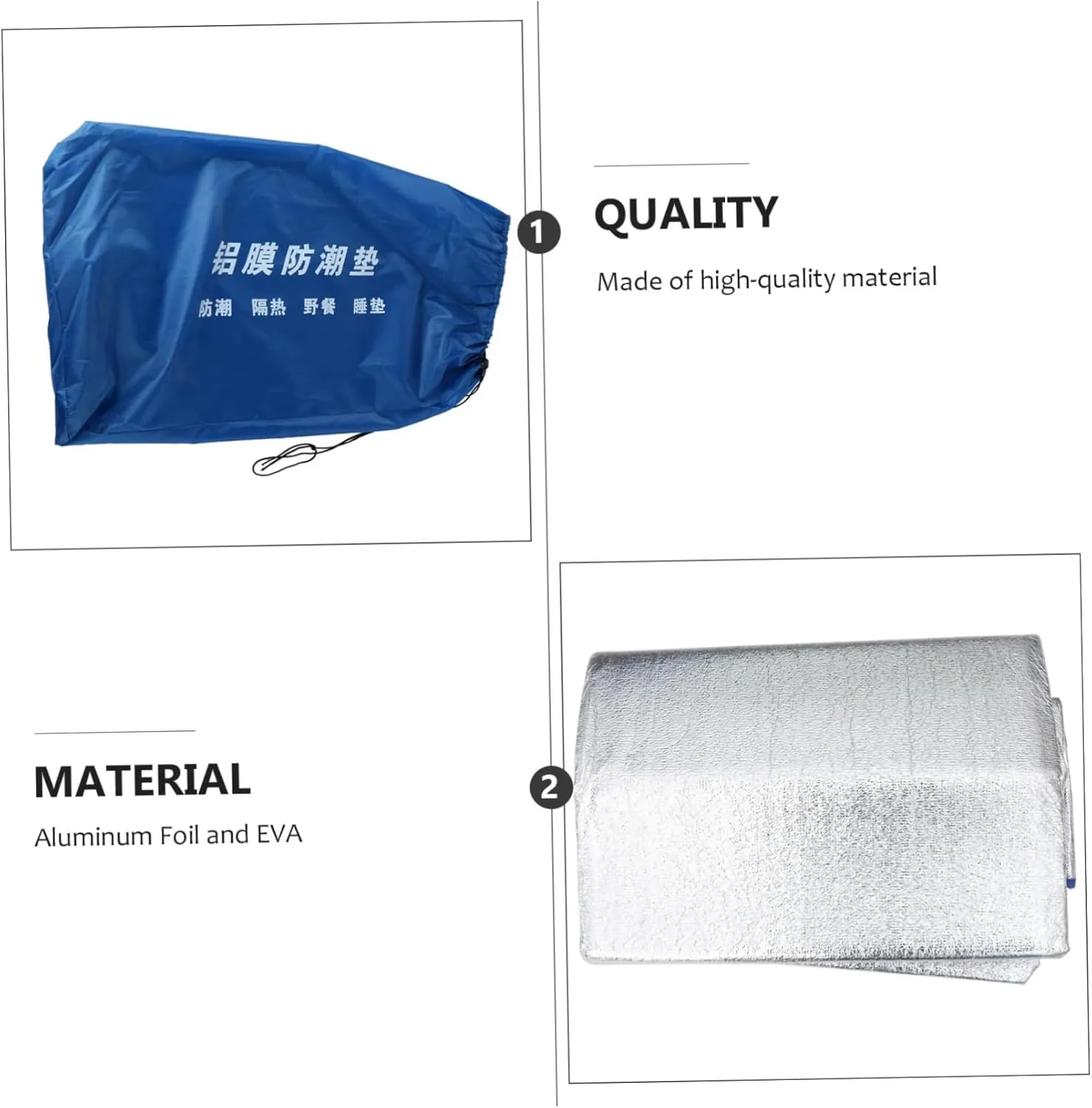 BESPORTBLE 2 pcs Picnic Rug Tent Rug Tent Floor Sleeping pad Camping pad Pocket Blanket Aluminum foil mat Camping