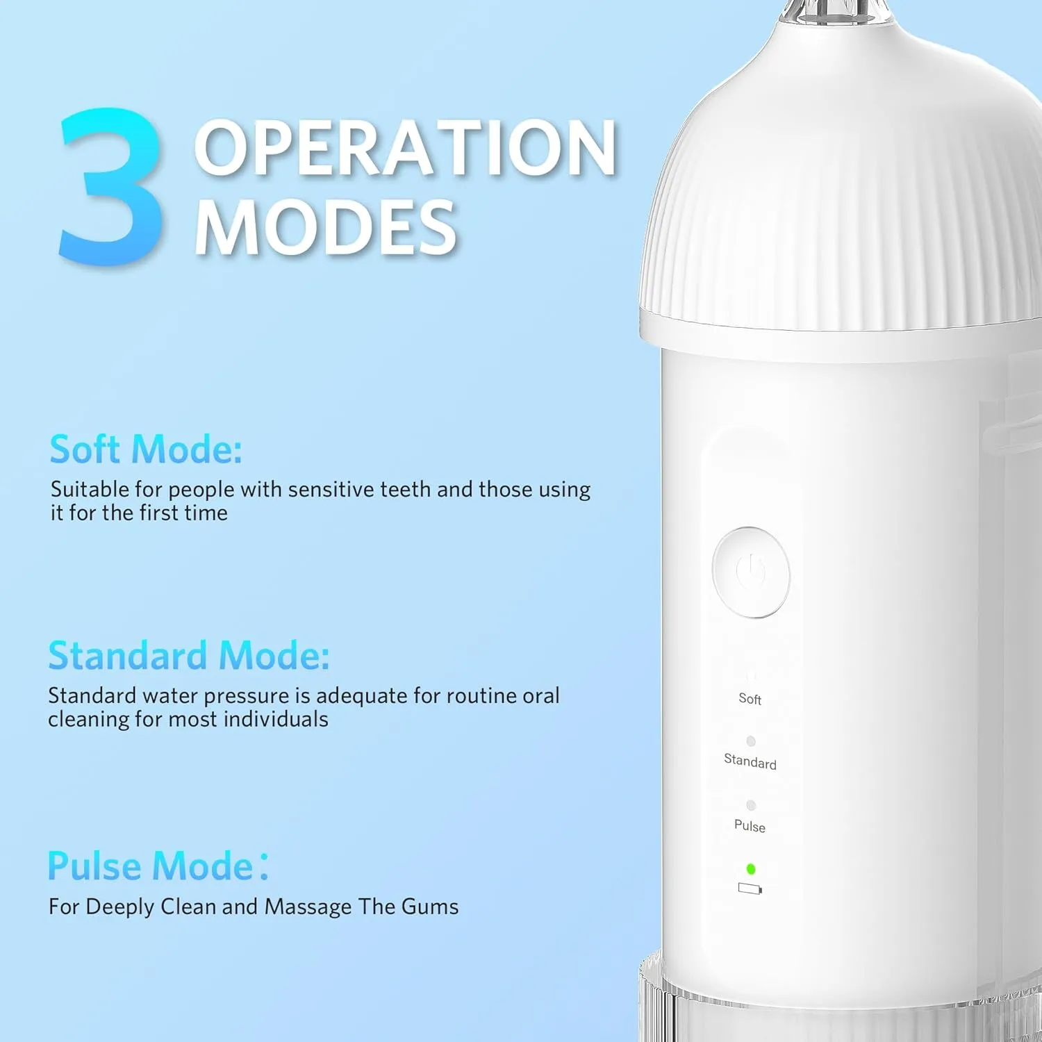BESTEK Water Dental Flosser Teeth Pick: Cordless Portable Oral Irrigator with 4 Jet Tips, Rechargeable IPX7 Waterproof Water Flosser for Teeth, Gums, Braces Care and Travel