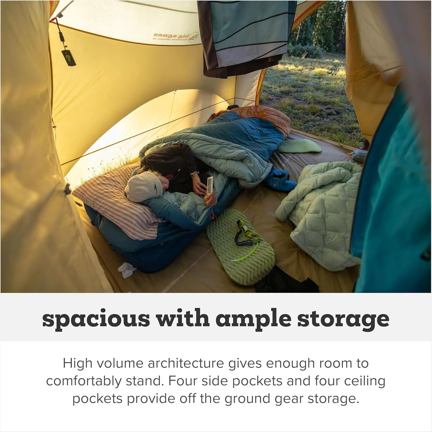 Big Agnes Big House - Base and Car Camping Tent, 3 Season Waterproof Gear, Easy Set Up for Groups