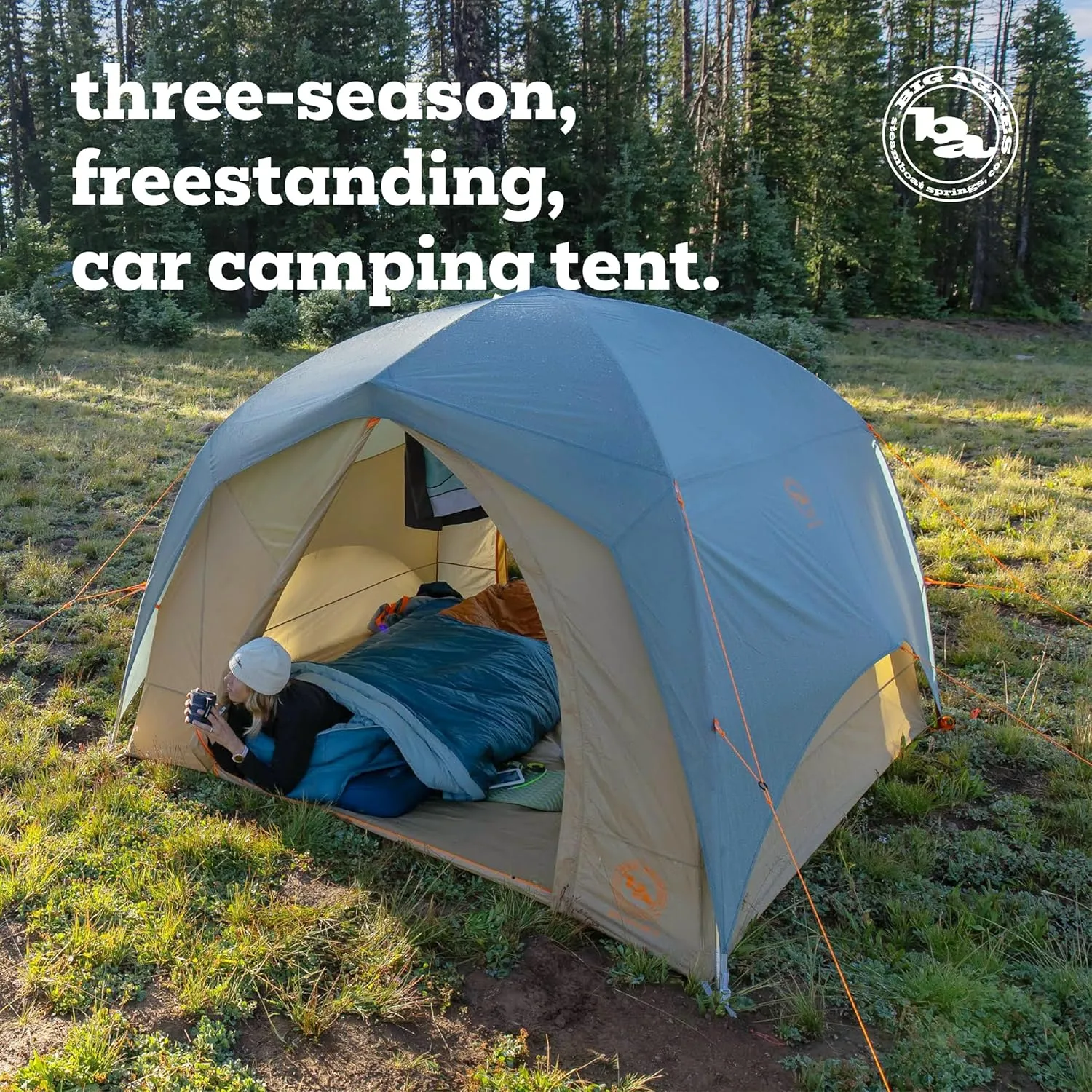 Big Agnes Big House - Base and Car Camping Tent, 3 Season Waterproof Gear, Easy Set Up for Groups