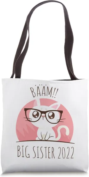 Big Sister 2022 Cool Cute Cats Tote Bag
