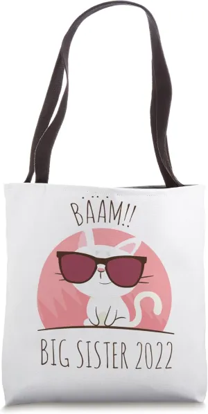 Big Sister 2022 Cool Cute Cats Tote Bag