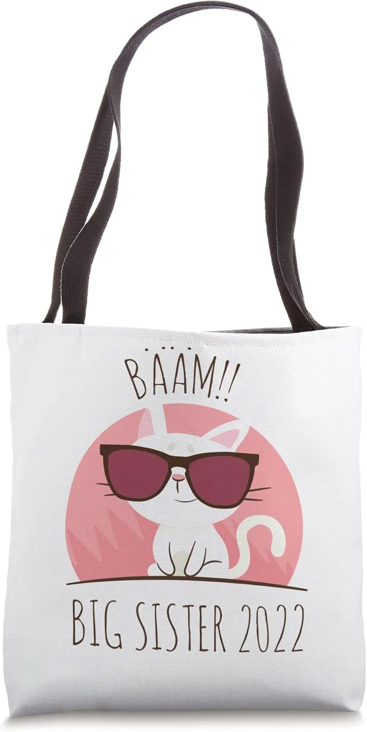Big Sister 2022 Cool Cute Cats Tote Bag