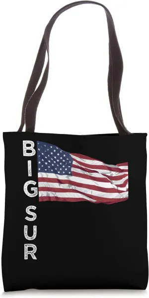 Big Sur California USA flag American patriot camping RV tent Tote Bag