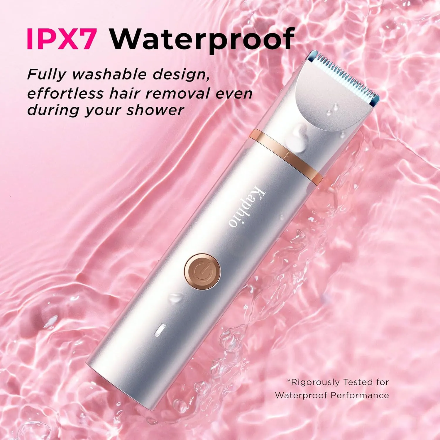 Bikini Trimmer for Women Pubic Hair: 2 in 1 Eletctric Razors for Women - Rechargeable Eletctric Shaver - IPX7 Waterproof Bikini Trimmer for Underarm Leg Arm Body (Rose Gold)
