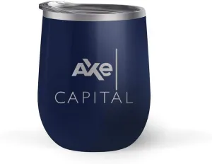 Billions Axe Capital Stacked Logo 12 oz Stainless Steel Wine Tumbler - Navy - Officially Licensed