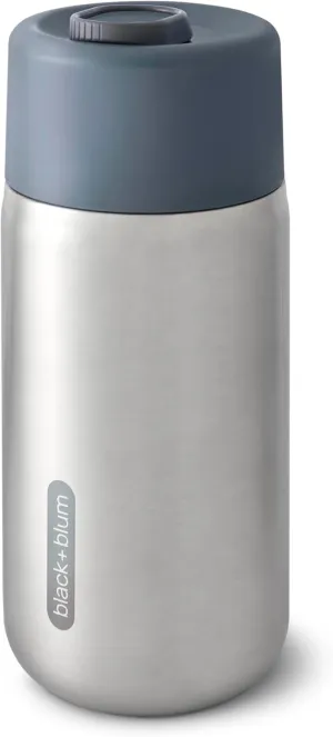 BLACK   BLUM - Travel Cup - 18/8 Stainless Steel Thermal Insulated Travel Coffee Cup with Leak Proof, Lockable Lid - Keeps Hot for 4 hrs, Cold for 8 hrs, Slate - 340ml