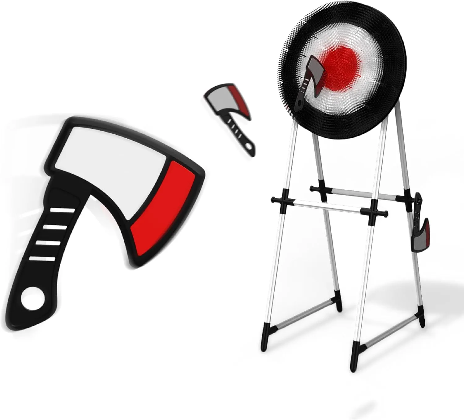 Black Series Axe Throwing Set – Indoor & Outdoor Party Game| Safe Plastic Axes| Collapsible Bristle Target Stand| Backyard Toss Game| Fun Sports Activity Gift| Yard Game, Game Nights, Beach, Camping