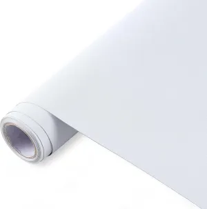 Blackout Window Films, White Sides 100% Light Blocking Window Cover for Bedroom Nursery Day Sleeping, Opaque Static Cling Privacy Film, Non Adhesive Thermal Insulated Window Treatment, 157.4"x17.7"