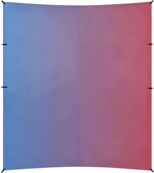 Blue Red Gradient Beach Tent UPF50 Water-Resistant Large Sun Shade with Sandbags, Sand Shovel, Poles for Family Trips, Picnics & Camping