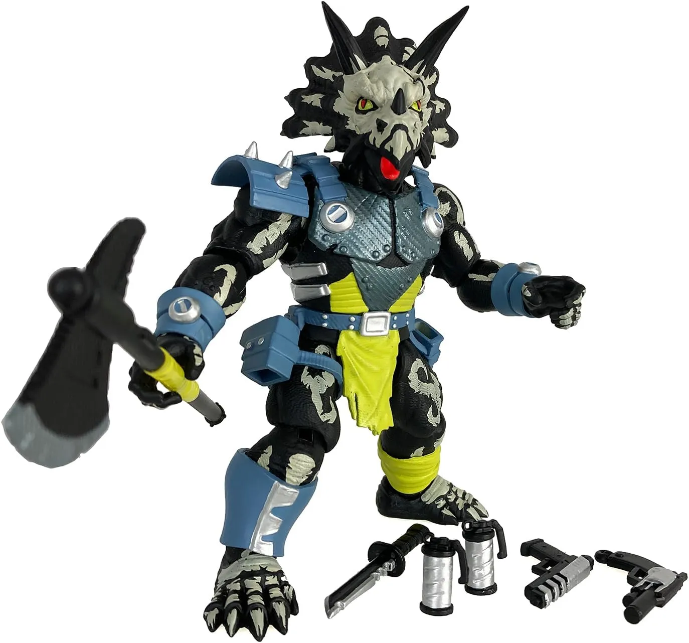 Boss Fight Studio Saurozoic Warrior Triax Skiver Night Lands Deco - Futuristic, Armored Dinosaur Hero – Highly Articulated, Posable Collectible Action Figure & Accessories – 6 Inch Scale 1:12, Ages 8 