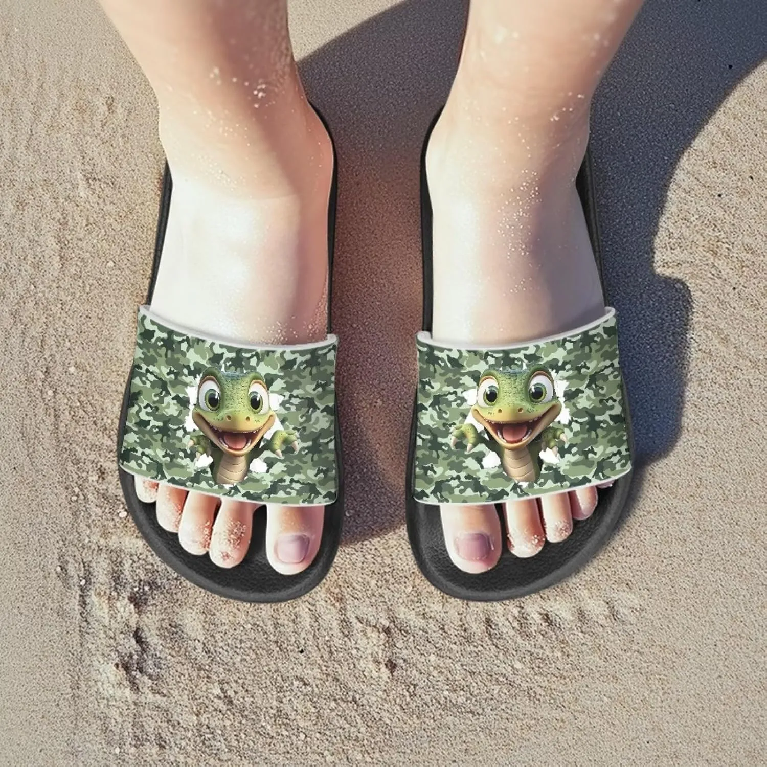 Boys Beach Sandals Lightweight Slides for Kids Shower Shoes