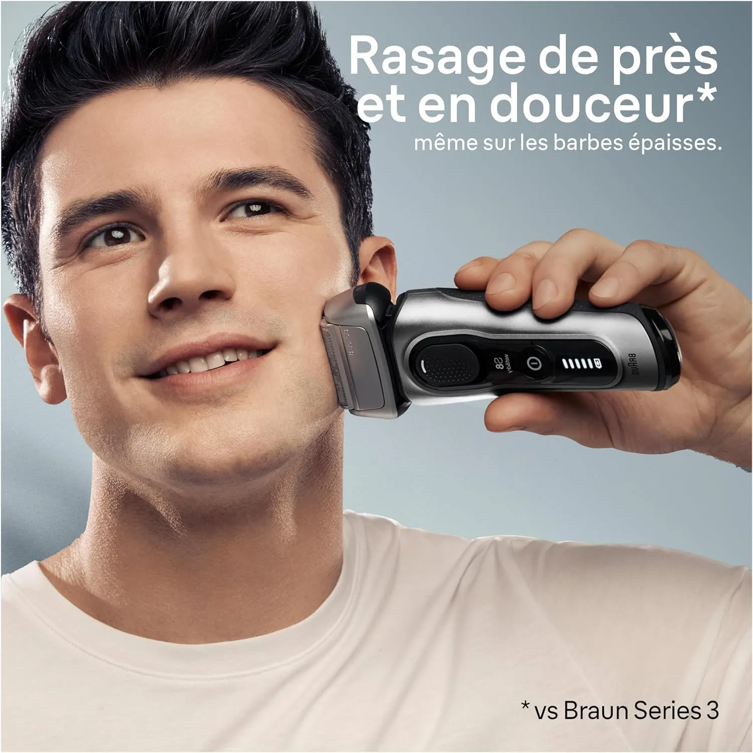 Braun Series 8 Electric Razor for Men, with 4 1 Shaving Elements & Precision Long Hair Trimmer, Close & Gentle Even on Dense Beards, Wet & Dry Electric Razor with 60min Runtime, 8517s Galvano Silver
