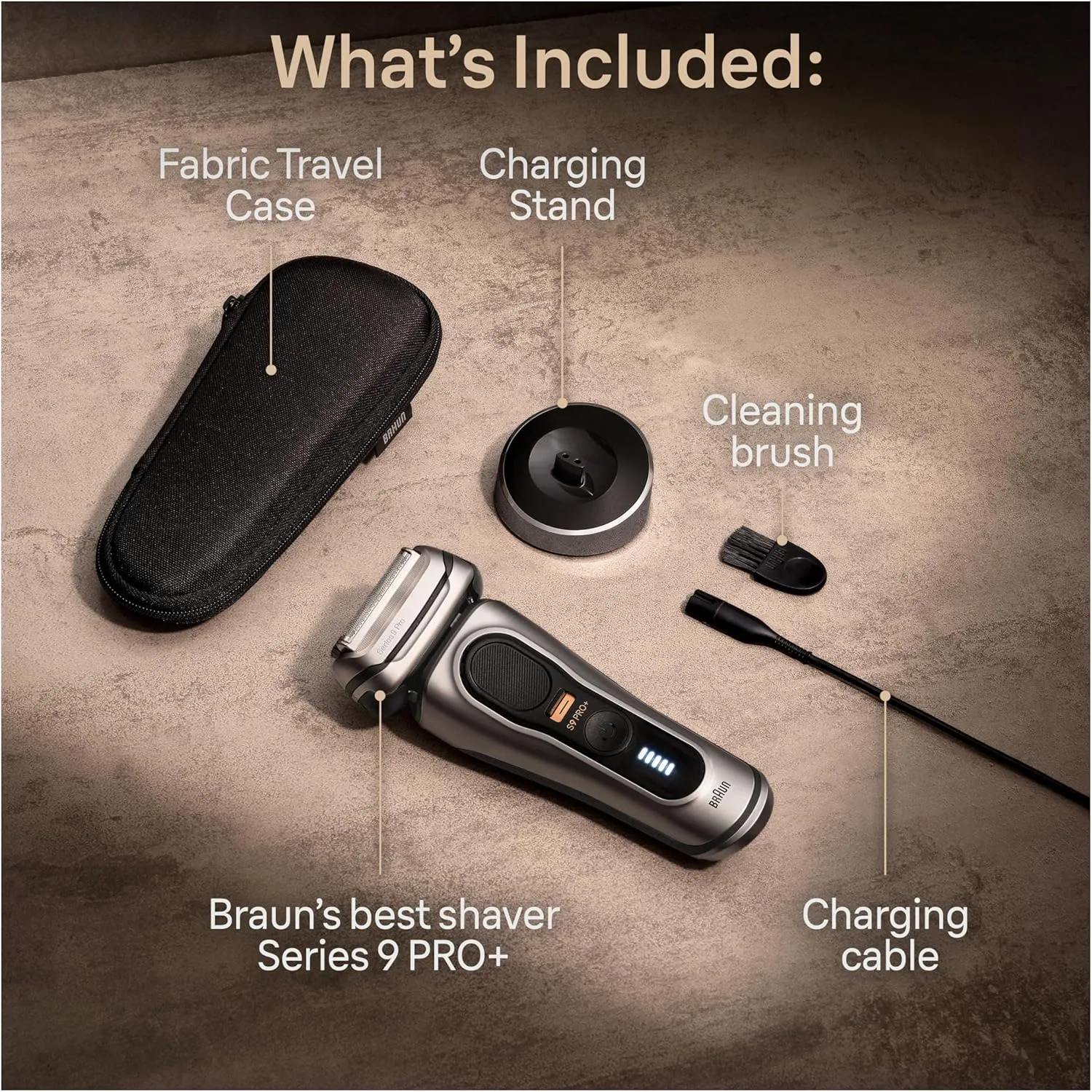 Braun Series 9 9517s PRO  Electric Razor for Men, 5 Pro Shave Elements & Precision Long Hair ProTrimmer, Charging Stand, Braun’s Best for Smooth Skin, Wet & Dry Electric Razor with 60min Runtime