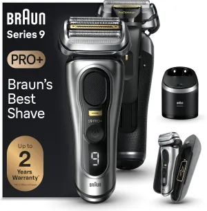 Braun Series 9 PRO  9577cc Electric Razor for Men, 5 Pro Shave Elements & Precision Long Hair Trimmer, 6in1 SmartCare Center, PowerCase for Mobile Charging, Wet & Dry, 60min Battery Runtime