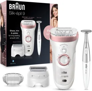 Braun Silk-épil 9 9/890 SensoSmart Epilator, Waterproof, Wet & Dry Epilator, Cordless, with Shaver Head and Bikini Styler, Epilate, Shave, or Trim, Long-Lasting Results