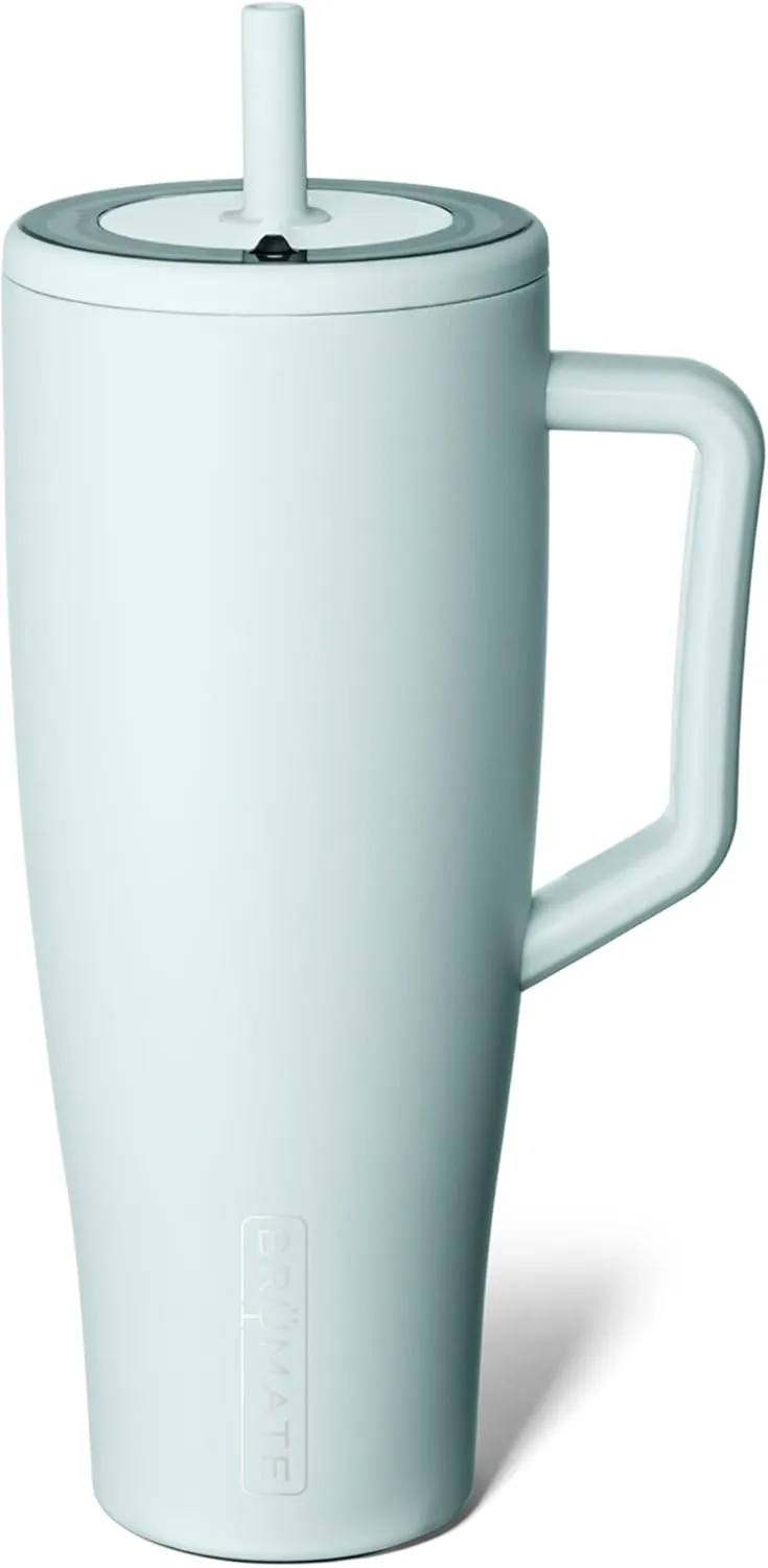BrüMate Era 40 oz Tumbler with Handle and Straw | 100% Leakproof Insulated Tumbler with Lid and Straw | Made of Stainless Steel | Cup Holder Friendly Base | 40oz (Blue Agave)
