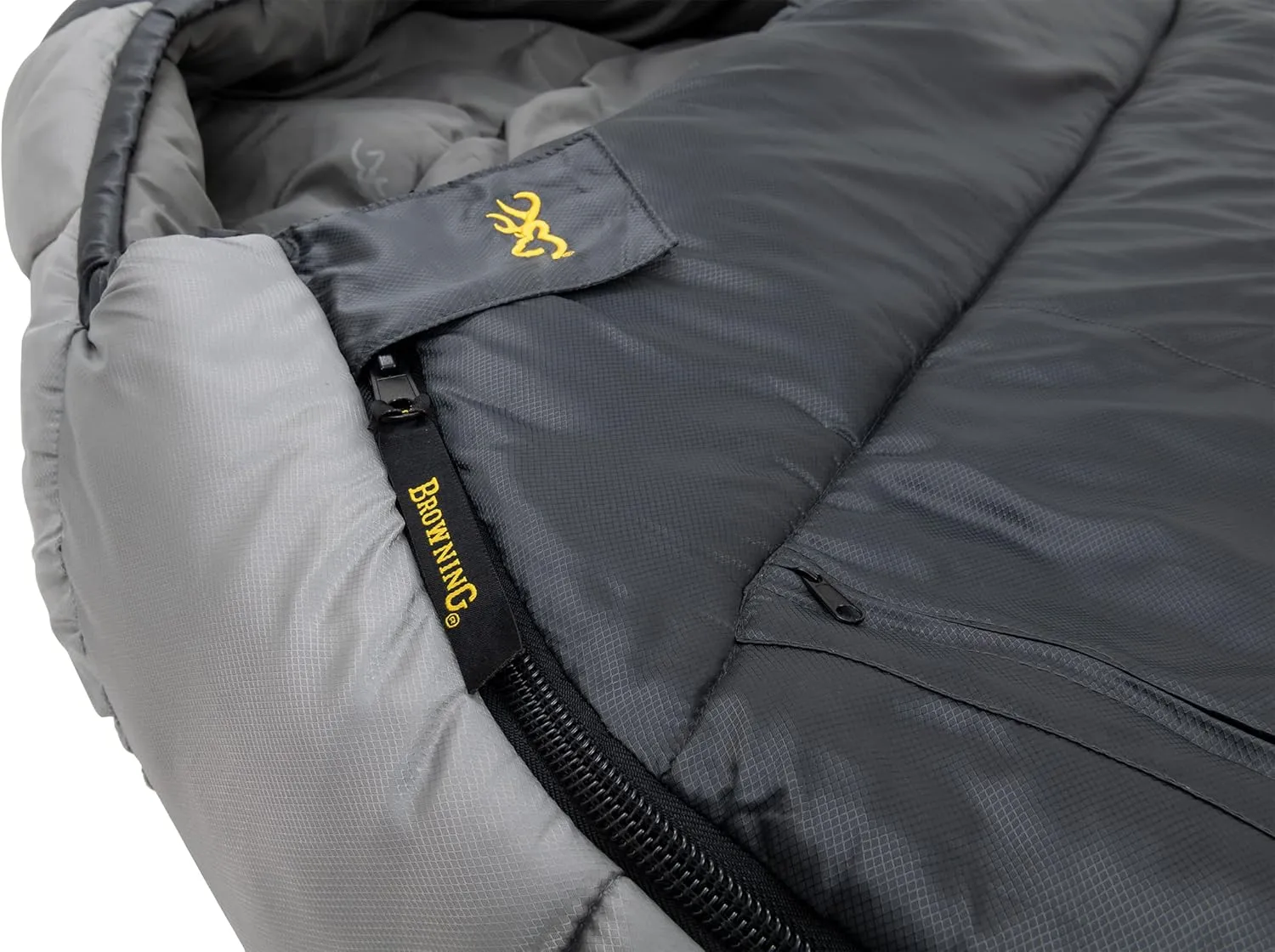 Browning McKinley 0° Sleeping Bag - Oversize Insulated Hooded Rectangle Made with Ripstop Outer and Brushed Polyester Liner, with Compression Stuff Sack