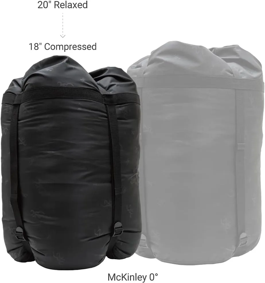 Browning McKinley 0° Sleeping Bag - Oversize Insulated Hooded Rectangle Made with Ripstop Outer and Brushed Polyester Liner, with Compression Stuff Sack
