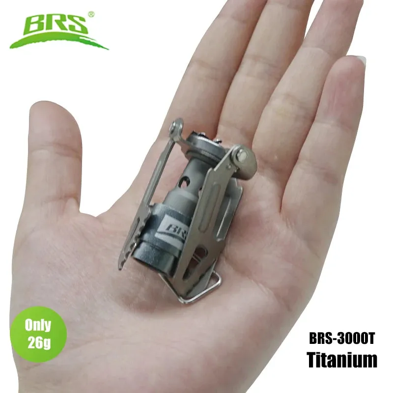BRS Outdoor Gas Stove - Mini Ultralight Titanium Camping Gas Burner for Hiking and Survival (BRS-3000T)