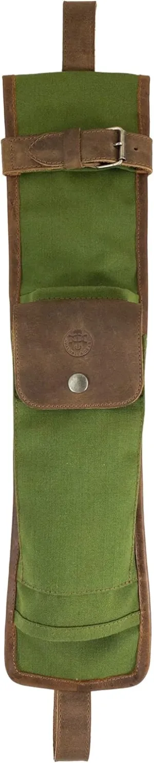 Bushcraft Axe Carrier, Lumberjack Outdoor Essential, Camping Accessories, Water Resistant Canvas and Full Grain Leather, Handmade, Olive