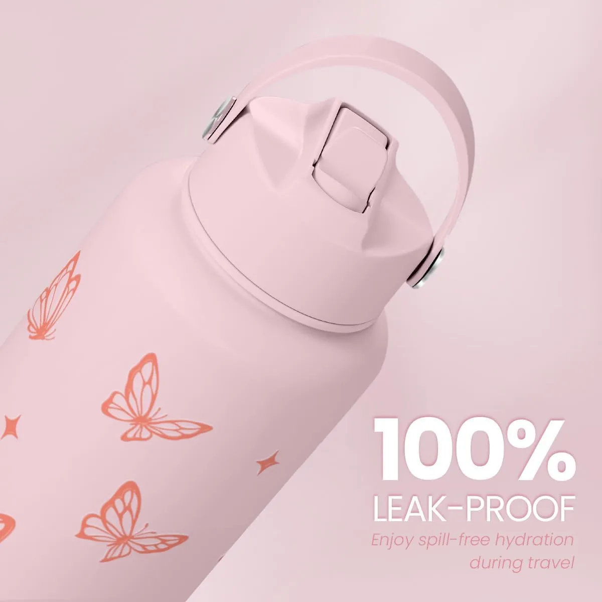 Butterfly Water Bottle Insulated Vacuum Stainless Steel 32oz with Lid, Gifts for Women Girls Teens Birthday Christmas