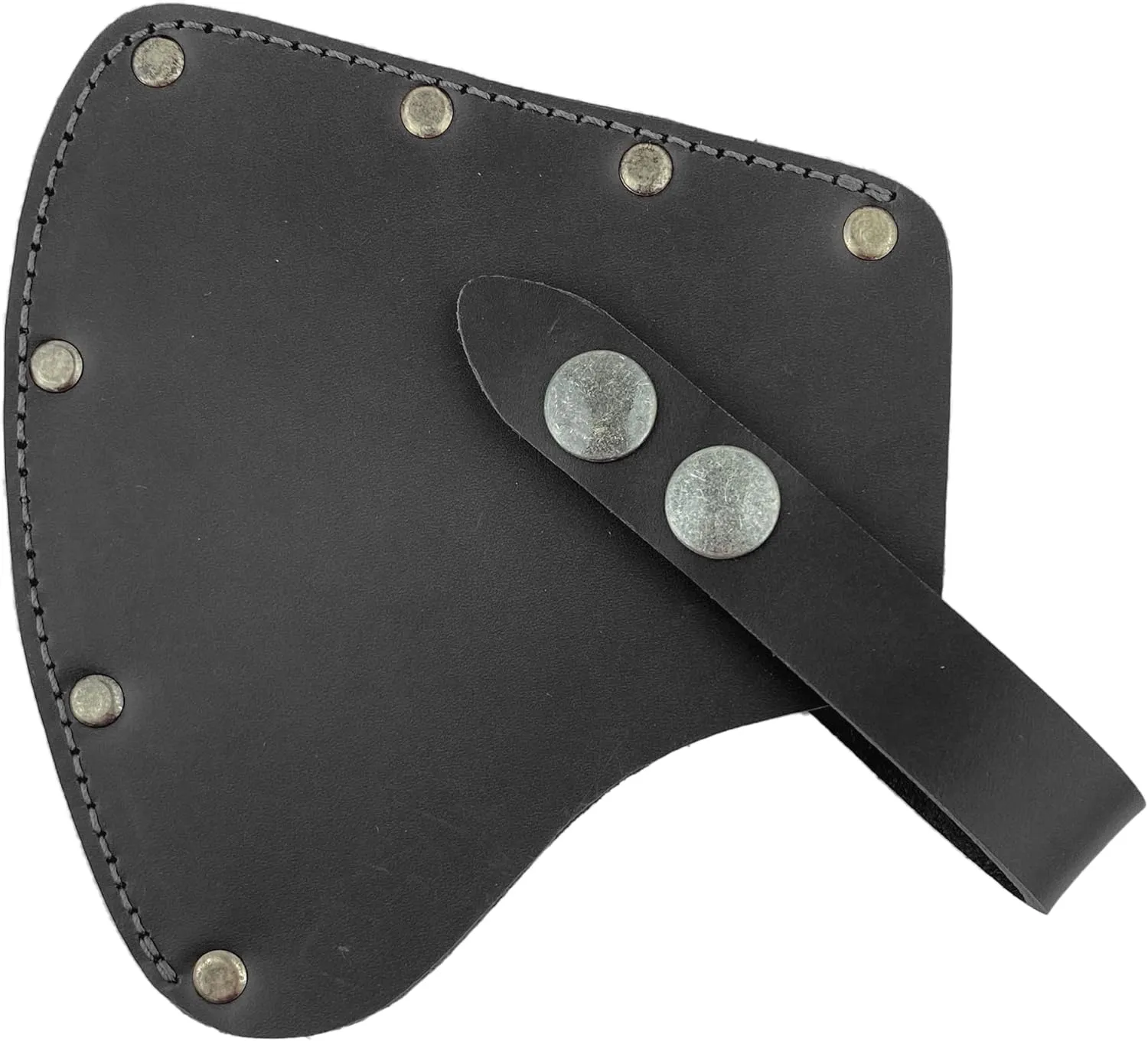 Camper Axe Head Sheath, Protector Case, Hatchet Blade Safety Sleeve, Camping Accessories, Lumberjack Outdoors Essentials, Full Grain Leather, Handmade, Charcoal Black