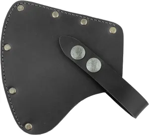Camper Axe Head Sheath, Protector Case, Hatchet Blade Safety Sleeve, Camping Accessories, Lumberjack Outdoors Essentials, Full Grain Leather, Handmade, Charcoal Black