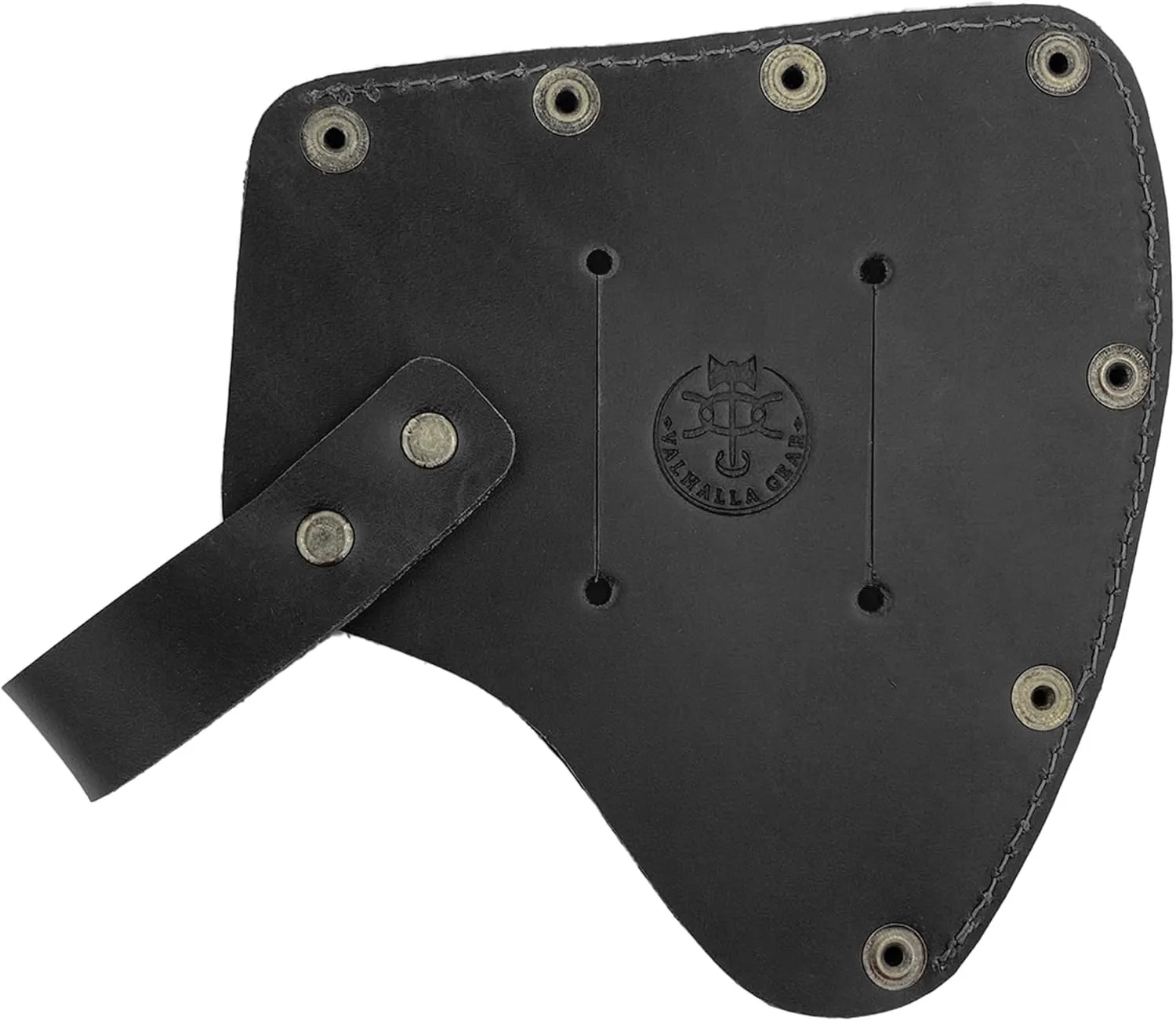 Camper Axe Head Sheath, Protector Case, Hatchet Blade Safety Sleeve, Camping Accessories, Lumberjack Outdoors Essentials, Full Grain Leather, Handmade, Charcoal Black