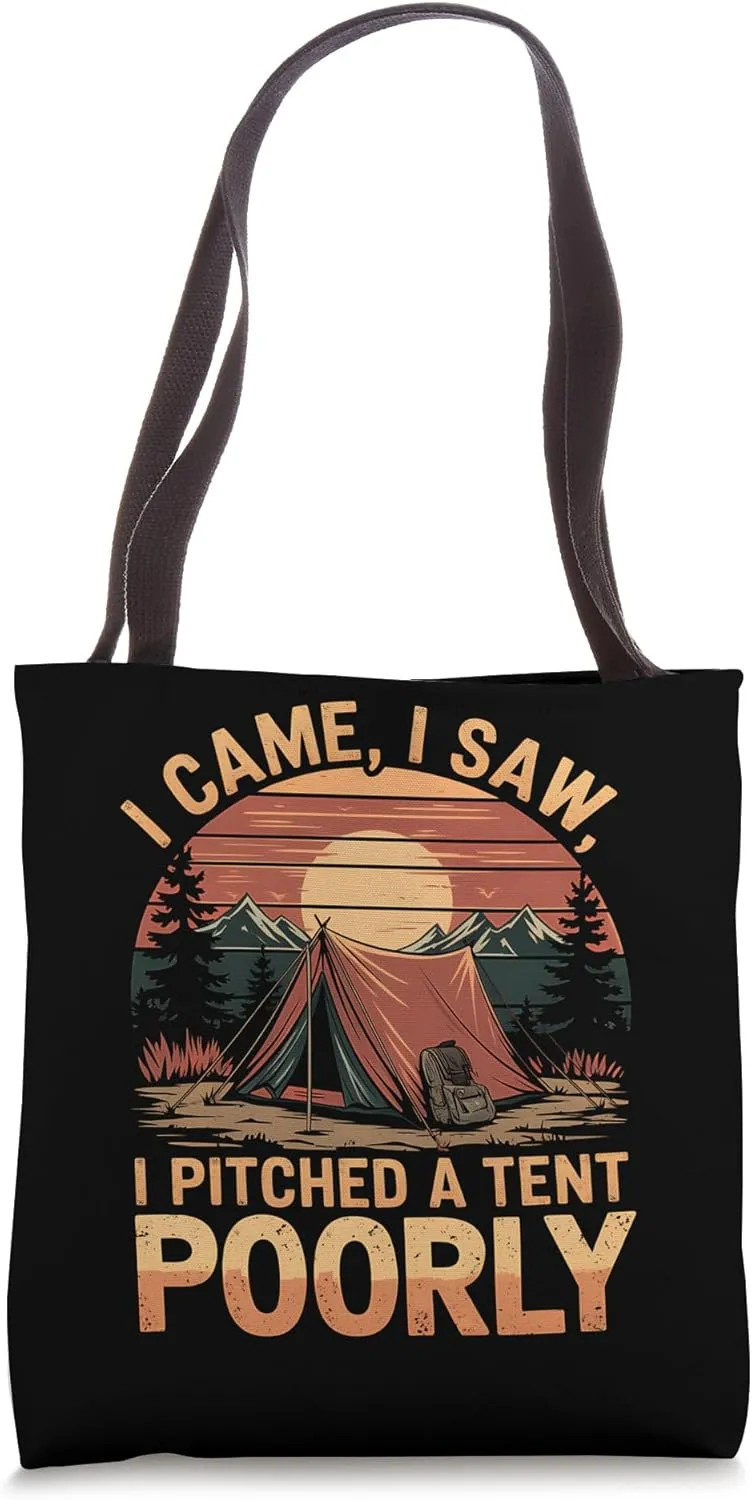 Camping I Came I Saw I Pitched A Tent Poorly Outdoors Tote Bag