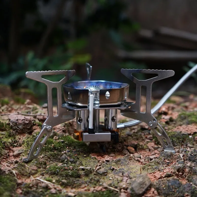 Camping Outdoor Portable Three Head Stove with Butane