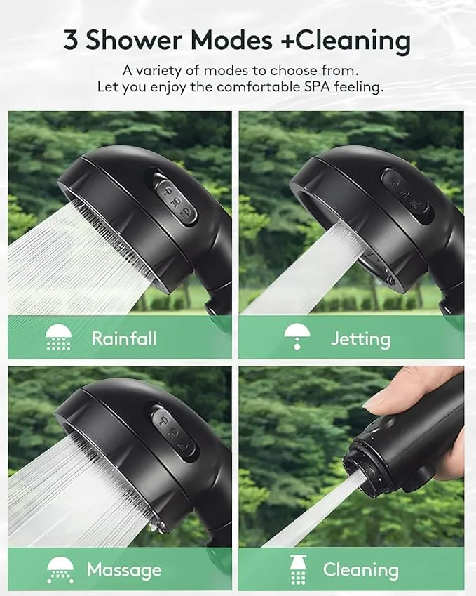 Camping Shower, 6000mAh Rechargable Portable Shower for Outdoor, Hiking - 12V High Pressure, Multi-Modes, One-Touch ON/Off (L)